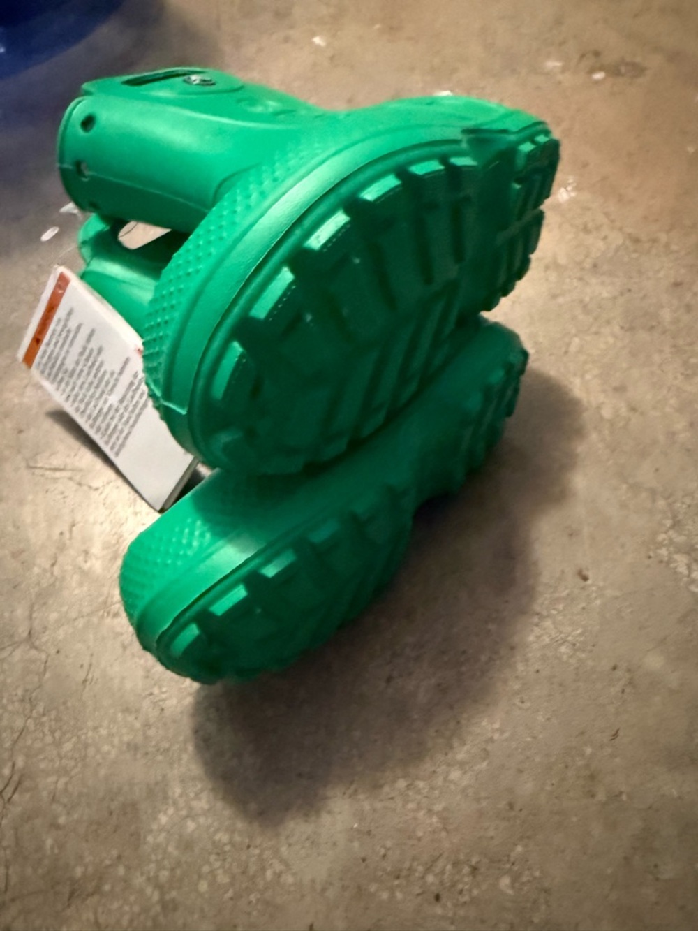 NEW! Crocs Kids Waterproof Green Pull-On Rain Boots - Picture 6 of 8